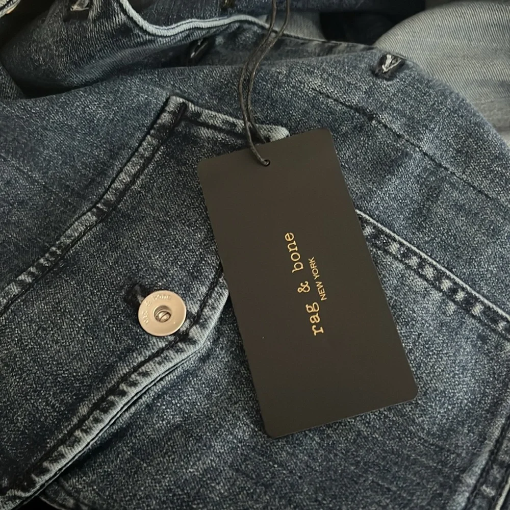 NWT Rag & Bone Medium Wash Jayde Shirt Jacket Size Small Blue - Picture 8 of 10